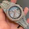 Aangepaste hiphop sieraden Moissanite polshorloge mode VVS Moissanite diamanten horloges voor mannen
