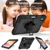 Tungt handtag Grip Stand Strap Tablet Case för iPad 10.9 9.7 10.2 tum Pro 11 mini 6 5 4 Samsung Galaxy Tab A9 Plus S9 Fe S8 Plus A8 A7 S6 Lite Rotation Kickstand Cover Cover