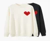 Designer pull coeur d'amour Un homme femme amoureux couple cardigan tricot col rond col haut femme mode lettre blanc noir lon3985561