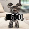 Desk Table Clocks Digital Desktop Clock Bear Desktop LED Nordic Electronic Desktop Clock Display Luxury Clock Bedroom Aesthetic Decoration Room Gift24327