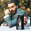 Shampoing de coloration de barbe pour hommes, shampoing de teinture de barbe permanente naturelle, colore les cheveux en quelques minutes, longue durée, 200 ml, noir