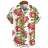 Camicie casual da uomo Camicia con motivo floreale di melograno Stampa 3d T-shirt oversize Outdoor Streetwear Per uomo Abbigliamento Top Estate