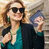 Sacs de rangement Portefeuille de cartes chic pour femmes élégant mince PU polyvalent avec poche avant utilisation quotidienne parfaite et occasions spéciales