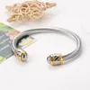 FYSARA diseño de moda apilable mujer Cable pulsera nupcial boda Cubic Zirconia pulsera abierta joyería de fiesta 240312