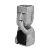 장식적인 인물 See Speak No Evil Garden Easter Island Statues 수지 조각 야외 장식 홈 화병 입상 장식