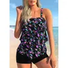 Women's Swimwear 2024 Women High Waist Tankini Swimsuit Vintage Bikini Summer Design Printing Bathing Suit Two Piece Set Beach Wear