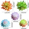 Dekorativa blommor 11st diverse multicolor artificiella saftiga växter faux texturerad kaktus aloe för bröllopsheminredning