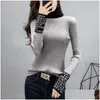 Women Sweters Women039s Projektanci Ubrania ciasne podstawowe pulę kobiety cienkie długie rękawy i turtleck slim15556448 Drop dostarczenie otfad