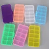 SAUVOO 10 15 Grids Verstelbare Rechthoek Transparante Plastic Opbergdoos Voor Kleine Sieraden Tool Component Dozen Organizer2750