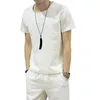 Men's Tracksuits Pullover Mens Top Activewear Set L-3XL Outfit 2-Piece Polyester Short Sleeve Shorts Solid Color Summer Stylish