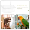 Other Bird Supplies 2pcs Plastic Food Feeders Hanging Feeding Bowls Parrot Cage