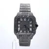 Toppmärke 45mm Gold Watch Fullt Iced Out Sier Lab Grown Moissanite VVS Diamond Watches Roman Numal Hip Hop Quartz