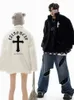 Veste en fourrure de lapin pour hommes Manteaux Hip Hop Lettres croisées Veste polaire d'hiver Streetwear Casual Harajuku Manteau Zip Up Fi Vêtements d'extérieur 67jp #