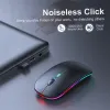 Ratos sem fio bluetooth mouse rgb recarregável ratos sem fio computador mause led backlit ergonômico mouse para jogos para computador portátil notebook