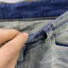 Jeans pour hommes Designer Marque 2024 Printemps / Été Nouveau Tendance Européenne Haut De Gamme Micro Élastique Doux Soins De La Peau Slim Fit Pur Coton Denim Pantalon QG5L