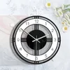 Horloges murales horloge muette élégante suspendue vintage noir blanc décor blanc créatif rond