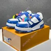 2024 Nowe designerskie buty Casual Men trener Maxi Sneaker MultiColor Inkjet grube podeszwy podwyższony but treningowy Dżinsowy wzór gumowy płótno skóra A37