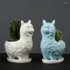 Vaser Creative Alpaca Meaty Flowerpot Office Desktop Dekorativ keramik med Tray Small