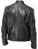 2023 FI Herren Lederjacke Slim Fit Stehkragen PU Jacke Männlich Anti-Wind Motorrad Revers Diagal Reißverschluss Jacken Männer c59g #