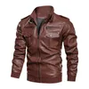 Veste en cuir PU de moto décontractée pour hommes, manteaux en cuir de motard, coupe-vent européen, veste en cuir véritable, hiver, nouveau, 2024 u5Rv #