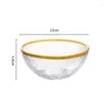 Bowls Minimalist Style Handmade Gold-rimmed Glass Tableware Transparent Crystal Hammer Pattern Household Dishes Plates