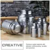 Storage Bottles Stainless Steel Tea Packaging Iron Box Household Portable Mini Metal Small Sealed Canister Food Container