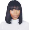 Perruque Bob Lace Front Wig brésilienne naturelle, cheveux courts et lisses, soyeux, pour femmes noires, 8711722