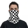 Cykelmössor svartvitt checkerboard Balaclava Cool Running Travel Face Masks Man Trendy Protection Mask Neck Warmer Scarves