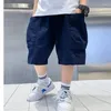 Calças crianças carga calças curtas meninos esportes grandes crianças hip hop joggers shorts adolescente cintura alta fina streetwear baggy