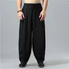 Męskie spodnie Plus Size Casual Harem Men Jogger luźne bawełniane spodnie lniane męskie vintage harajuku pantalon taktyk hombre y2k joga joga