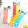 Vattenflaskor Portable Frosted Drinkware Bottle Storage Sport Creative Juice Unbreaktable Color Leak-Proof Plastic