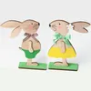 Party Decoration 2024 Happy Easter Decorations Wood With Egg Ribbon Stand Arrival Diy Ornament