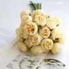 Decorative Flowers 27 Heads Artificial Fake Rose Silk Flower Bouquet For Wedding Home Room Decor Table Centerpiece Peony