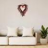 装飾的な花レッドラブハートリースレッドライトバレンタインデイドアガーランドかわいい壁の装飾ルームフロントウェディング