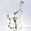 Glass Bong Windmill Spin Tornado Percolator Water Pipe Pyrex Hookah Reting Pipes Dab Rig Shisha med 14 mm tobakskål