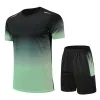 Nya sommarsportkläder män gradient tryckt badmint set utomhus löpning t-shirt och shorts bekväma och andningsbara kläder x8y5#