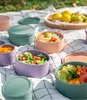 Servies Siliconen Lunchbox Bento Groenten Fruitsalade Vershoudkom Met Deksel Afdichting Lekvrije Camping Picknick Opslag