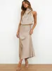 Summer Highend Silk Satin Sleeveless Long Dres Fashion Elegant Celebrity Dresses Evening Dress Party Clothes Ladies 240323