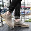 Casual skor utomhus promenad mjukt läderverktyg för män mode Sying Oxford Flats Bekväma resor