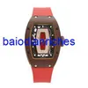 Berömd titta på Richardmills Luxury Watches Womens RM07-01 Rose Gold Coffee Ceramic Red Lip Fashion Leisure Business Automatic Mechanical Wristwatch FNY5