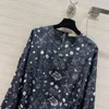 24 early spring new arrival starry sky printed dress loose fit advanced casual slim dress