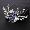 Fermagli per capelli Barrettes Perle Fiore di cristallo Foglie Pettini Viti Fascia per le donne Accessori sposa Gioielli Strass Fasce per capelli Drop Delive Otrxm