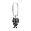 Keychains Vintage Wing Cremation Key Chain Small Urns Memorial Jewelry Keepsake For Human/Pet Ashes Men's Gift Ring