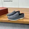 Loro piano lp lorospianasl heren schoenen schoenen echt lederen slip-on schoenslip op luie casual zachte zool enkele schoenen paar heren schoenen