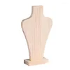 Sacchetti per gioielli Borse Ritratto Collana Espositore Supporto per gioielli Busto di manichino in legno per finestra pendente Consegna a goccia Imballaggio Otu1G