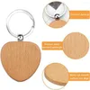 Porte-clés 30pcs vierge en forme de coeur en bois porte-clés bricolage étiquettes en bois cadeau