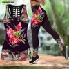 Kvinnors tvåbitar byxor kolibrier älskar blomma 3d tryckt tank top legging kvinnor sommar väst pantdräkt kvinnlig kombination yoga sportkläder