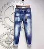 Herr jeans mode byxor elastiska 2024 hösten bekväm smal fit denim rak ben metall spänne