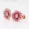 Designer Pandoras Earrings Pans Shiny Daisy Bracelet Necklace Ring Series Rose Gold Luxury Exquisite Sweet Diy Gift Set