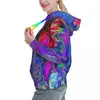 Felpe con cappuccio da donna vernice neon colorata camicia con cappuccio casual graffiti astratti autunno manica lunga streetwear pullover oversize felpa con cappuccio regalo